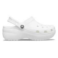  γυναικείο σαμπό crocs classic platform clog w ανατομικό χρώματος λευκό 206750-100
