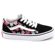  παιδικό χαμηλό casual για κορίτσι vans old skool glitter flower power χρώματος μαύρο vn000cyvbs51