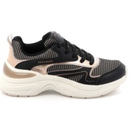  γυναικείο αθλητικό παπούτσι skechers two tone mesh metallic overlay lace up fashion sneaker χρώματος