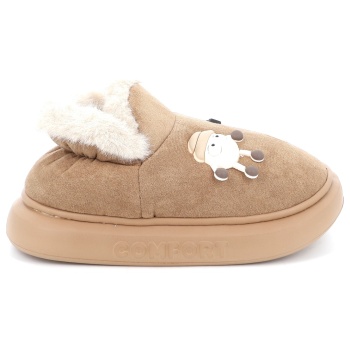 γυναικεία παντόφλα adam`s χρώματος καφέ