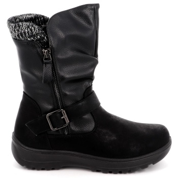 γυναικείο μποτάκι b-soft χρώματος μαύρο