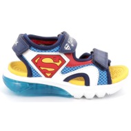  παιδικό πέδιλο για αγόρι geox superman ανατομικό με φωτάκια on/off χρώματος μπλε j65mxc 01454 c4320