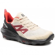  παπούτσια πεζοπορίας salomon - outpusle gtx gore-tex 415881 bleached sand/black/poppy red