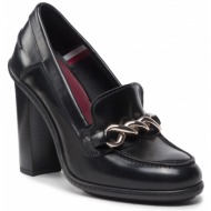 κλειστά παπούτσια tommy hilfiger - twist high heel loafer fw0fw06692 black bds