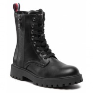  μπότες tommy hilfiger lace-up bootie t3a5-32391-1355 m black 999