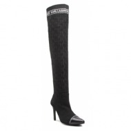  μπότες πάνω από το γόνατο karl lagerfeld kl31691 black knit textile