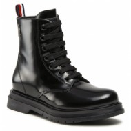  μπότες tommy hilfiger lace-up bootie t4a5-32411-1453 m black 999