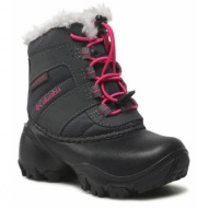  μπότες χιονιού columbia childrens rope tow iii waterproof bc1323 dark grey/haute pink 089