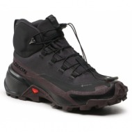  παπούτσια πεζοπορίας salomon cross hike mid gtx 2 w gore-tex l41731000 black/chocolate plum/black