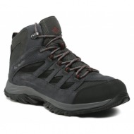  παπούτσια πεζοπορίας columbia crestwood mid waterproof bm5371 dark grey/deep rust 089