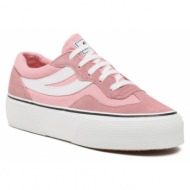  πάνινα παπούτσια superga 3041 revolley colorblock platform s1151mw pink/white a6q