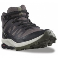  παπούτσια πεζοπορίας salomon outrise mid gtx w l47160700 shale/black/deep lichen green
