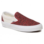  πάνινα παπούτσια vans classic slip-o vn0a5jlxyf91 white/red