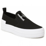  πάνινα παπούτσια calvin klein jeans bold vulc flat slipon yw0yw01040 black beh