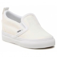  πάνινα παπούτσια vans slip-on v vn0a5efkwht1 glitter white