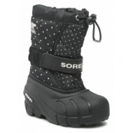  μπότες χιονιού sorel childrens flurry print nc3503-010 black