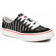  πάνινα παπούτσια tommy jeans skate canvas stripes em0em01153 black bds