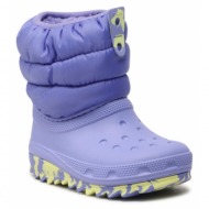  μπότες χιονιού crocs classic neo puff boot t 207683 digital violet