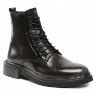  μπότες calvin klein lace up boot hm0hm01028 black/magnet 0gm