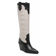  μπότες bronx high boots 14287-ag black/off white 2295