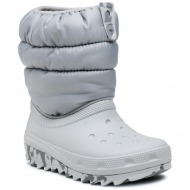  μπότες χιονιού crocs classic neo puff boot k 207684 light grey