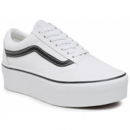  πάνινα παπούτσια vans ua old skool stackform vn0a7q5mtwb1 true white/black