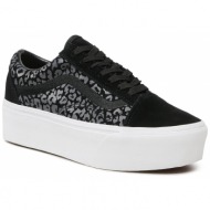  πάνινα παπούτσια vans old skool stackform vn0009pzyy61 black/leopard