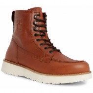  μπότες tommy hilfiger th american warm leather boot fm0fm04668 winter cognac gvi