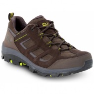  παπούτσια πεζοπορίας jack wolfskin vojo 3 texapore low m 4042441 dark brown / lime