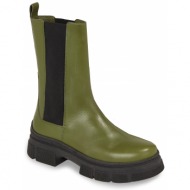  μποτάκια με λάστιχο tommy hilfiger essential leather chelsea boot fw0fw07490 putting green ms2