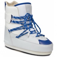  μπότες χιονιού moon boot sneaker mid 14028200003 white/lt.grey/blue