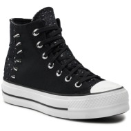  sneakers converse chuck taylor all star lift platform chrome a06450c black/silver/black