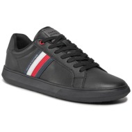  αθλητικά tommy hilfiger essential leather cupsole fm0fm04921 triple black 0gk