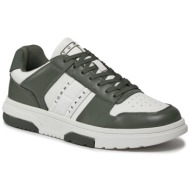  αθλητικά tommy jeans tjm leather cupsole 2.0 em0em01283 pewter green/ ecru 0k4