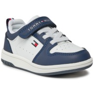  αθλητικά tommy hilfiger low cut lace up/velcro sneaker t1x9-33340-1355 m blue/white x007