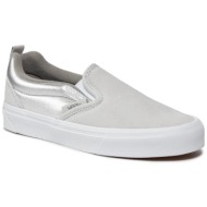  πάνινα παπούτσια vans knu slip vn0009qdx1k1 silver/true white