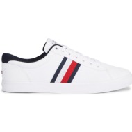  πάνινα παπούτσια tommy hilfiger iconic vulc stripes mesh fm0fm05072 white ybs