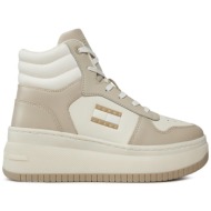  αθλητικά tommy jeans tjw retro basket mc lace up en0en02422 bleached stone aev