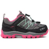  παπούτσια πεζοπορίας cmp kids rigel low trekking wp 3q54554 cemento-pink fluo 35yn