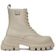  ορειβατικά παπούτσια tommy jeans tjw chunky leather boot en0en02503 bleached stone aev