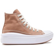  sneakers converse chuck taylor all star move a04672c taupe/red