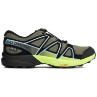  παπούτσια salomon speedcross climasalomon™ waterproof l47278900 deep lichen green/black/safety yello