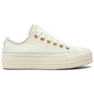 sneakers converse chuck taylor all star lift platform crafted stitching a08732c μπεζ