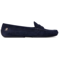  μοκασίνια tommy hilfiger th suede driver loafer fw0fw08563 σκούρο μπλε