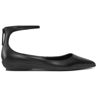  κλειστά παπούτσια calvin klein wrapped ankle strap ballerina hw0hw01840 μαύρο