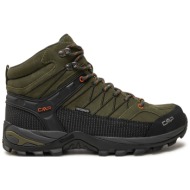  παπούτσια πεζοπορίας cmp rigel mid trekking shoes wp 3q12947 χακί