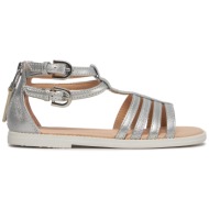  σανδάλια geox j sandal karly girl j7235d 0qdaj c1007 s ασημί