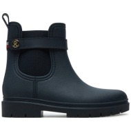  γαλότσες tommy hilfiger th stud rubberised rainboot fw0fw08168 σκούρο μπλε