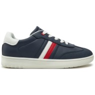  αθλητικά tommy hilfiger stripe low cut lace-up sneaker t3x9-33851-1269 s σκούρο μπλε