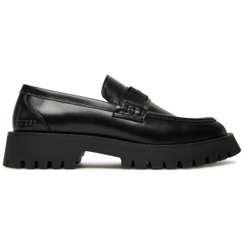 loafers guess fmtgor lea14 μαύρο